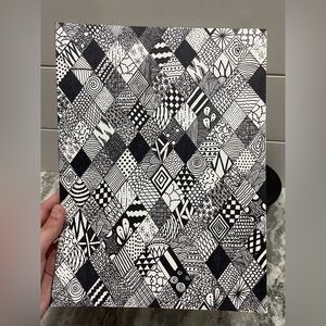 Black and White Geometric Art Illustration